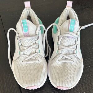 Under Armour Kids' Gray and Mint Sneakers
